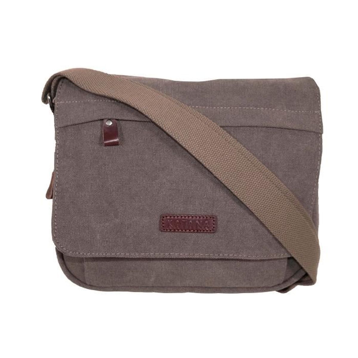 gris Katana petit sac besace toile garni cuir r/éf 6514