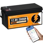 ECO-WORTHY Batterie Lithium 12V 280Ah Bluetooth,6000+ Cycles,Protection BMS,Remplace La Batterie LiFePO4 200Ah,pour camping-car