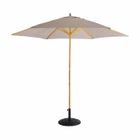 SWEEEK Parasol droit rond en bois 3m - Cabourg Beige - mât central en bois. Ø300cm. système d'ouverture manuelle. poulie