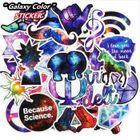 FRANCE EN STOCK 50 autocollants sticker étanches : galaxie, galaxy, étoile, lune, voie lactée.