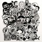 FRANCE EN STOCK 120 Sticker Autocollant étanche noir / blanc et gris voiture, moto, ordinateur...