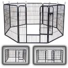Parc Enclos pour Chiot - zoomundo - 8 Panneaux - Taille L - Animaux Grillage Rongeur Petit - BLACK EDITION