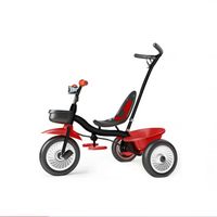 Tricycle Evolutive pour Enfants de 15 mois à 3 ans - Tricycle Poussette Noir et Rouge 75x50x87cm
