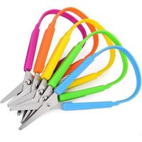 5 Pcs Loop Scissors,Loop Handle Self-Opening Adaptive Scissors for School,Kids Safety Scissor Children and Adult Special Needs,7.8In