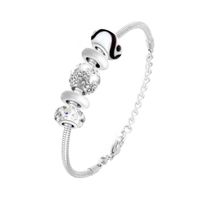 Bracelet de charms perles blancs et acier SC Crystal