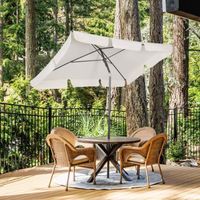 Sekey Parasol de Jardin 200 x 125 cm - Protection Solaire UV 50+ - Crème - rectangualire
