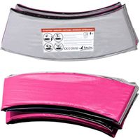 Coussin de protection pour trampoline Kangui - Ø 360 cm - PVC rose et gris - Épaisseur de mousse 18 mm