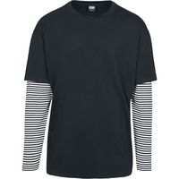 Urban Classics T-Shirt Manches Longues Double Épaisseur Oversize T-shirt manches longues noir/blanc