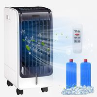 Climatiseur Mobile - RELAX4LIFE- 4 en 1 - Réservoir d'eau 6L - Refroidisseur d'Air 75W - 3 Modes et Vitesses - 2 Blocs Réfrigérants