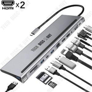 Hub USB-C 5-en-1 Fangxuee - Ports HDMI 4K, Ethernet Gigabit, USB 3.0, USB 2.0, PD - Compatible Ordinateurs Portables