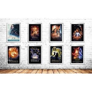 AFFICHE - POSTER Poster Star Wars Sagas Compilation Collection - X 8 - Wall art - A3 (42x29,7cm)