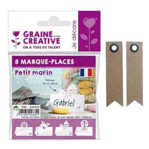 MARQUE-PLACE  8 marque-places Petit marin + 20 étiquettes kraft 