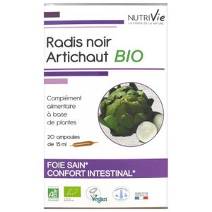COMPLEMENTS ALIMENTAIRES - DIGESTION Compléments alimentaires - Nutrivie Ampoules 15 ml - Radis Noir Artichaut Bio*