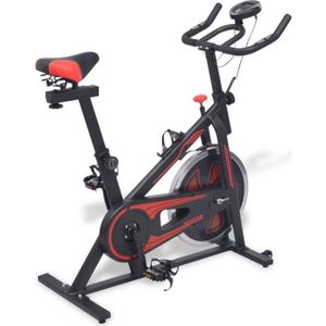 VÉLO DE BIKING Vélo Biking, Vélo Spinning - 15 kg Poids d'inertie - avec capteurs de pouls - Vélo d'appartement Noir et rouge