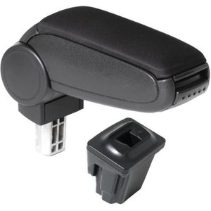 Cargoods Accoudoir central tissu noir avec compartiment de rangement