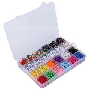 KIT BIJOUX COC-7352624966624-Perles lettres 6mm - 10 couleurs + fil élastique - Kit de perles pour création bijoux
