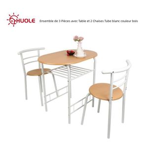Ensemble table et chaise de jardin Ensemble de 3 Pièces HUOLE - Table et 2 Chaises - 