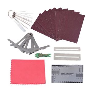 Trousse /à Outils pour lentretien de la r/éparation de la Guitare kit Complet pour Musiciens Kit dentretien de la Guitare Lime de pon/çage de frette de 3 en 1