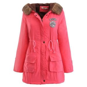 Parka capuche fourrure femme rouge Cdiscount