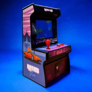 Borne D'arcade Mini Avizar 156 Jeux - Look Rétro Jaune - Modèle 4 AVZK185