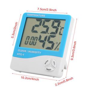MESURE THERMIQUE ANENG HTC-1 LCD thermomètre numérique hygromètre température intérieure humidité mètre horloge bleu -SURENHAP