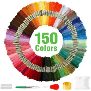 Acheter Fil de couleur pour teinture, 402 Sections, 3000 Yards, 2742  mètres, point de croix, fil à coudre en Polyester multicolore, fil à  broder, 1 pièce