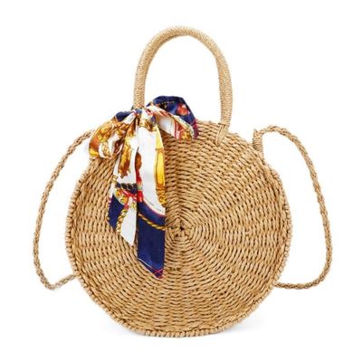 Sac cabas rond on sale paille