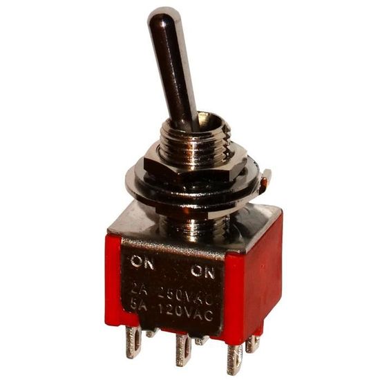 Interrupteur à Levier DPST ON-OFF - 15A/250V - 2 Positions - Ouverture 12,2 Mm - Pour Montage électrique