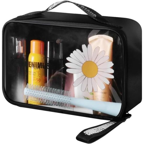 Beauty case da viaggio donna, beauty case trasparente, borsa per cosmetici da viaggio, Borse Da Toilette Trasparente, Borsa da Viaggio per Cosmetici, Impermeabile Portatile, Rosa