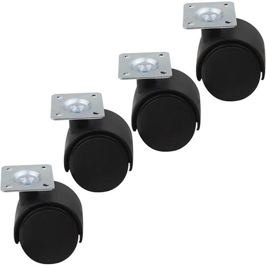 Lot De 4 Roulettes Pivotantes Nylon 25 Mm – Capacité 20 Kg Chacune, Plaque 38x32 Mm, Pour Chariot, Meuble, Bricolage - 7