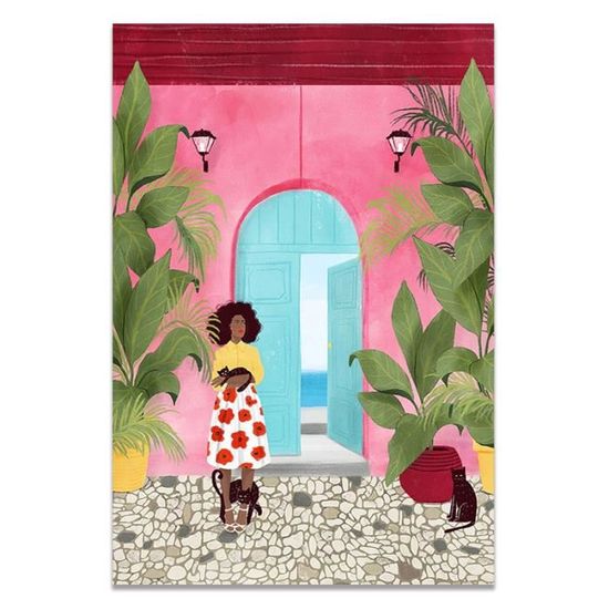 Art Mural Fleurs Bleues, Tole Art Nature, Décoraton Murale De Salon, Tole Enroulée, Tole