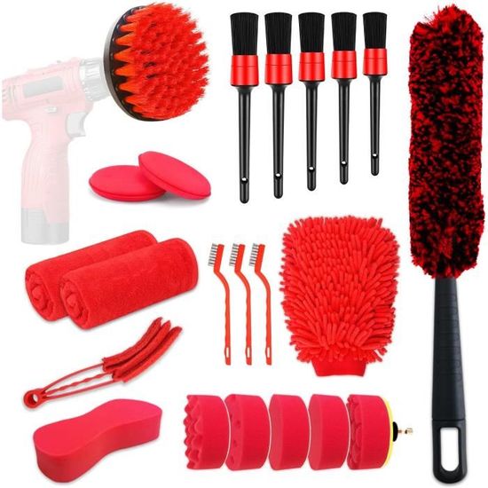 Kit De Brosses De Nettoyage Auto – 7 Pièces, Poils Doux, Pour Intérieur (aérations, Tableau De Bord) Et Extérieur