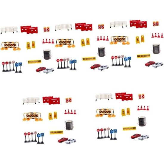 9 pcs/lot bricolage Mini panneau de signalisation trafic scène jouets