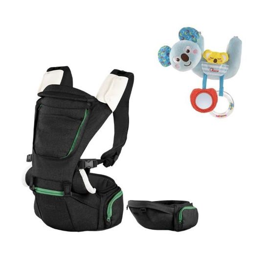 Chicco paquet Baby Carrier Hip Seat Noir & Hochet Ours Koala à