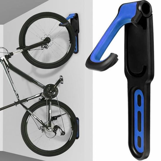 Porte-vélo Mural 2 Crochets - Support Vertical Jusqu'à 35kg, Gain De Place Pour Garage/intérieur, Noir