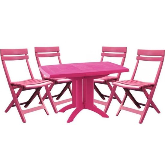 Salon De Jardin Grosfillex Fuchsia 1 Tabl Achat Vente