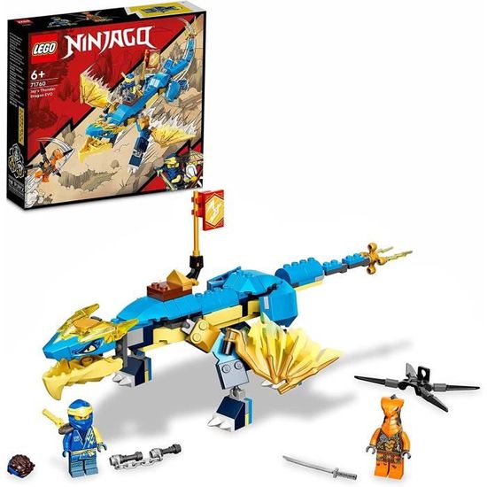 LEGO 71760 Ninjago LEvolution Dragon du Tonnerre De Jay, Jouet pour Enfants des 6 Ans, Set avec Figurine de Serpent avec bann