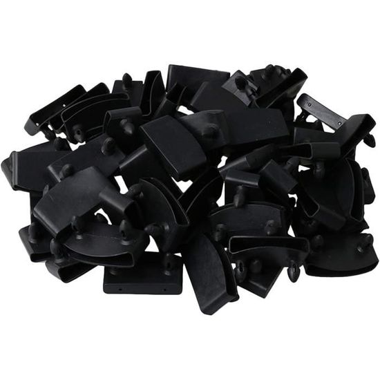 Lot De 36 Capuchons Pour Lattes De Sommier - 24 Pour Côtés, 12 Pour Centre - En Plastique Noir - Dimensions Intérieures 55x9 Mm
