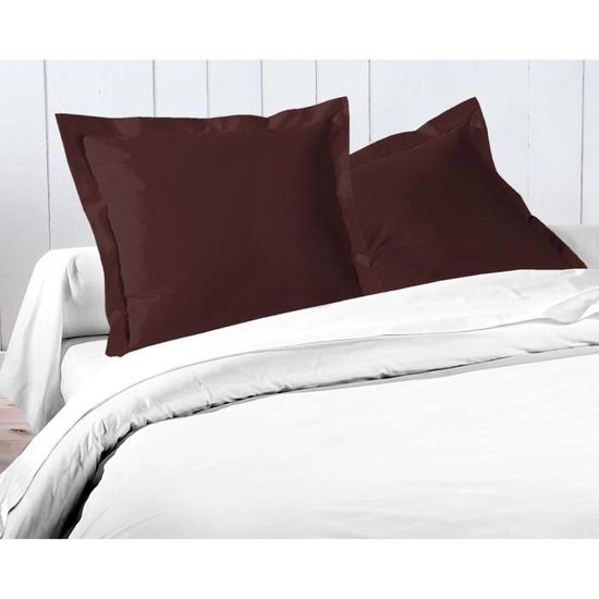 Lot Literie : 3 Oreillers, 1 Taie Traversin, 2 Draps Plats - Tons Rose, Marron, Blanc