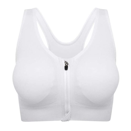 Soutien-Gorge De Sport Femme Zip Devant - Grande Taille - Sans Armature