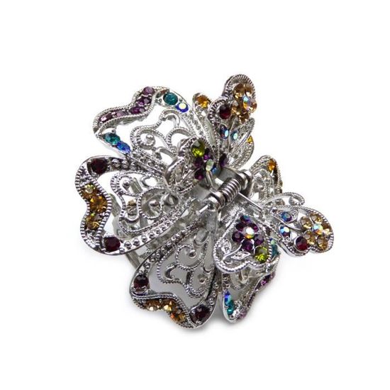 Broche en argent avec strass de 70 mm, broche de marée en argent