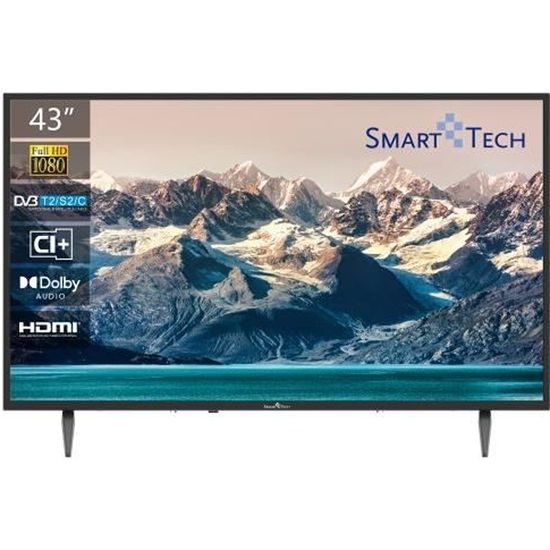 Smart Tech Full HD LED TV 43 pouces (108cm) 43FN10T2 Triple Tuner Dolby Audio H.265 HDMI USB