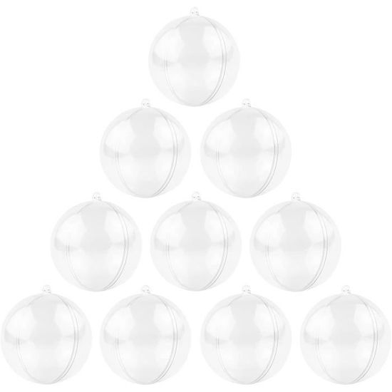 Lot 10 Boules De Noël Transparentes à Remplir – Plastique, DIY Décoration