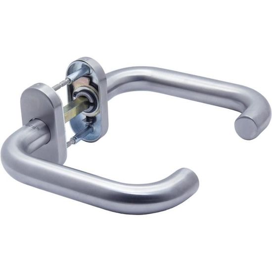 Poignées De Porte Apecs Sur Rosace Ovale En Acier Inoxydable Pour Porte ...