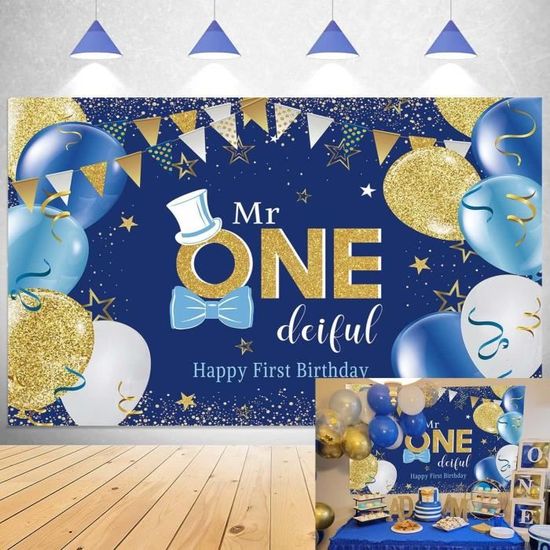MEHOFOND Toile De Fond Pour 1er Anniversaire De Garçon - 2,1 X 1,5 M - Motif
