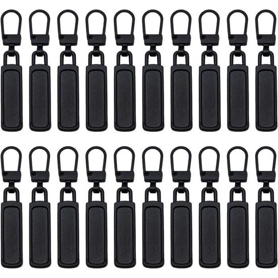 Kit De Réparation De Fermeture éclair 12 Pièces - Curseurs De Remplacement Universels En Noir, Pour Vêtements, Sacs, Bagages