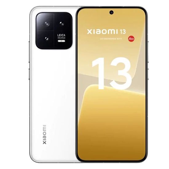 Xiaomi 13 Smartphone 5G 12+256Go Blanc Qualcomm Snapdragon 8 Gen 2 Écran AMOLED FHD+ 6,36" 120Hz Batterie 4500 mAh 67W Caméra 50MP