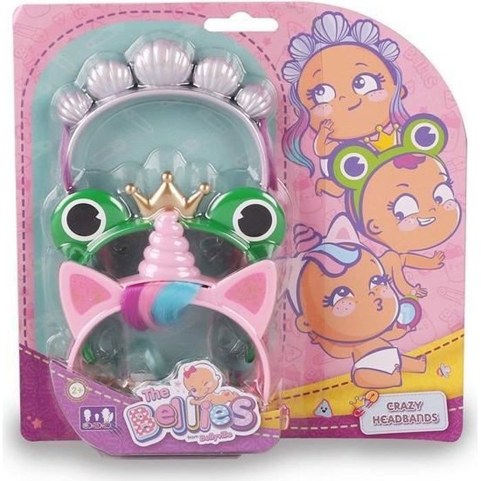 Accessoires pour poupées The Bellies Crazy Headbands Famosa (pack de 3) - Famosa - Serre-tête - Rose - 3 ans