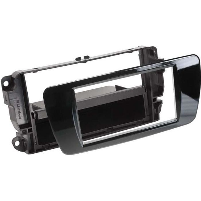 Adaptateur de façade 2-DIN avec vide poche Seat Ibiza 2008 > noir piano