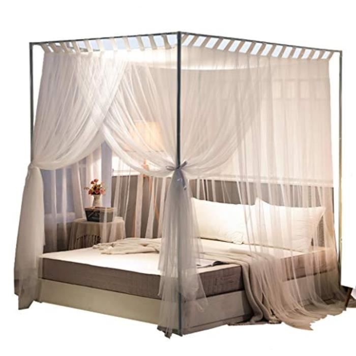Ciel De Lit Bebe QATHL Simple 4 coins post rideau lit à baldaquin lit cadre auvents net, accessoires de décoration de chambre à couc